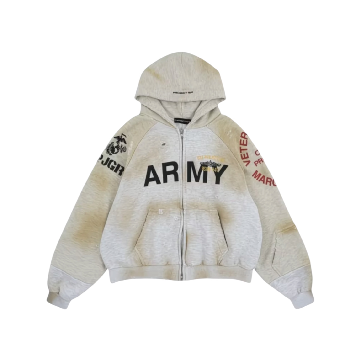 “Reconstructed Folded Army” Zip Hoodie — Project G/R