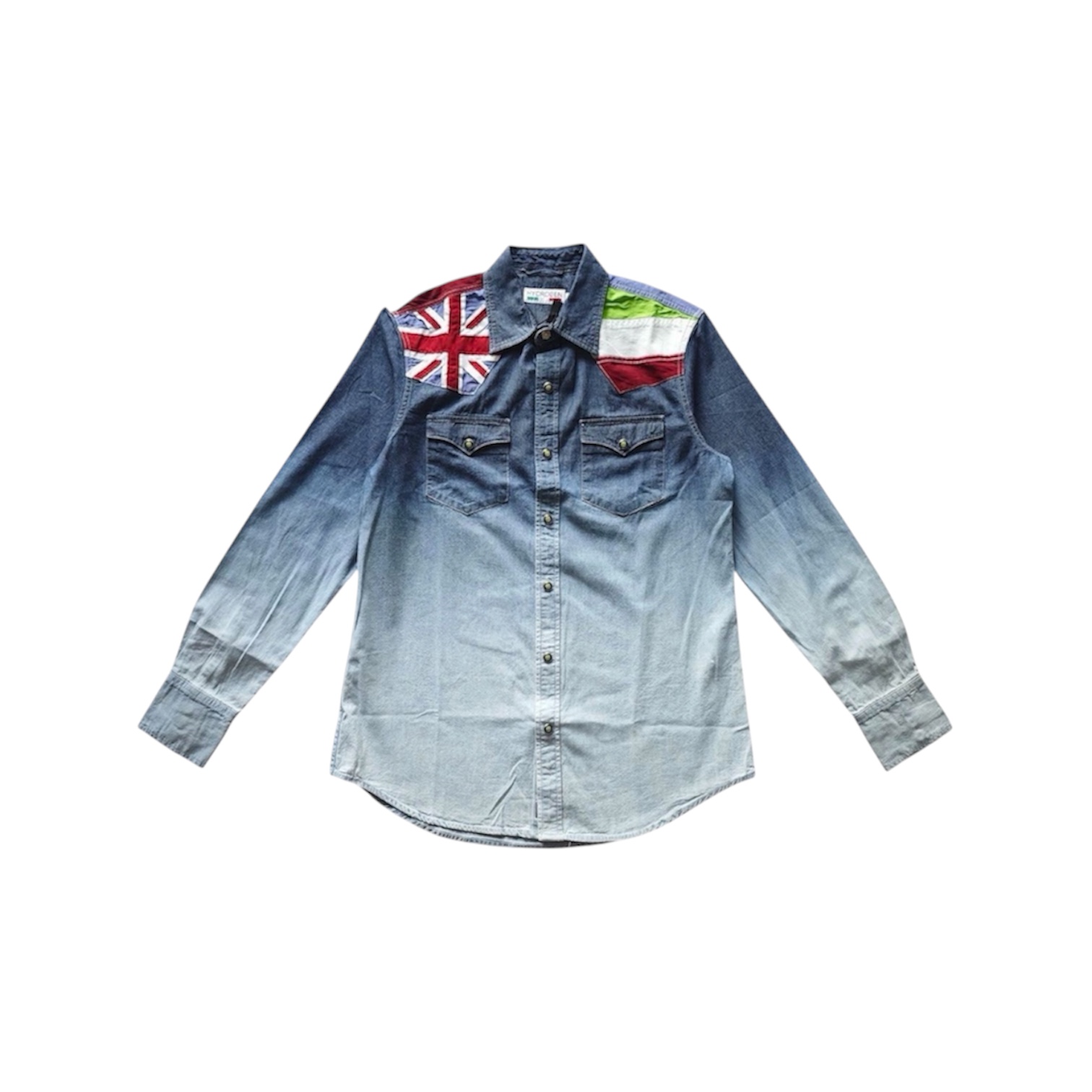 “Ombre Flag Patch Denim” Shirt — Hydrogen