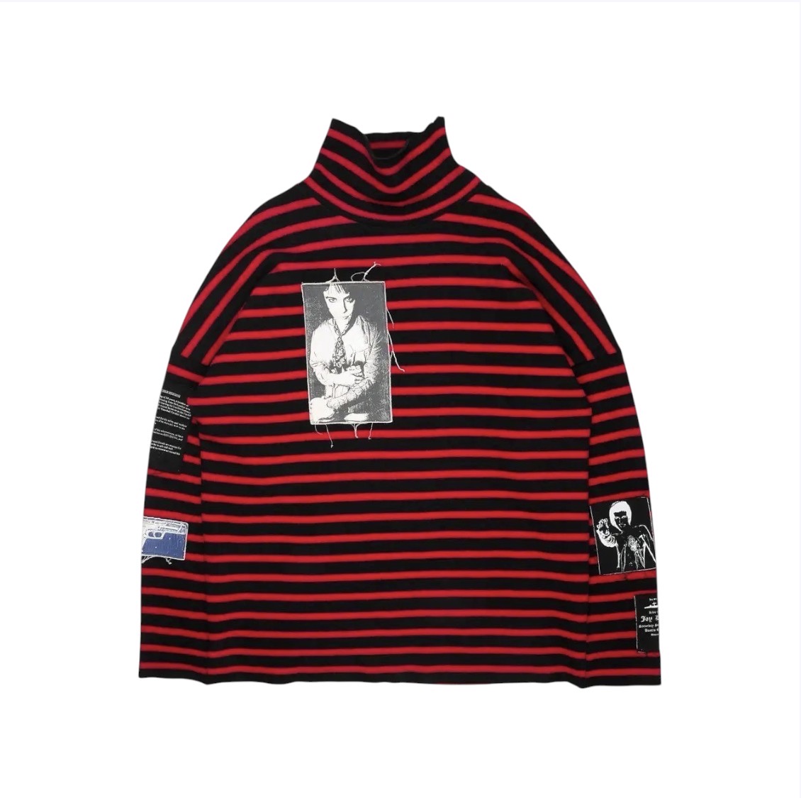 “Striped Patch Turtleneck” Sweater — Raf Simons