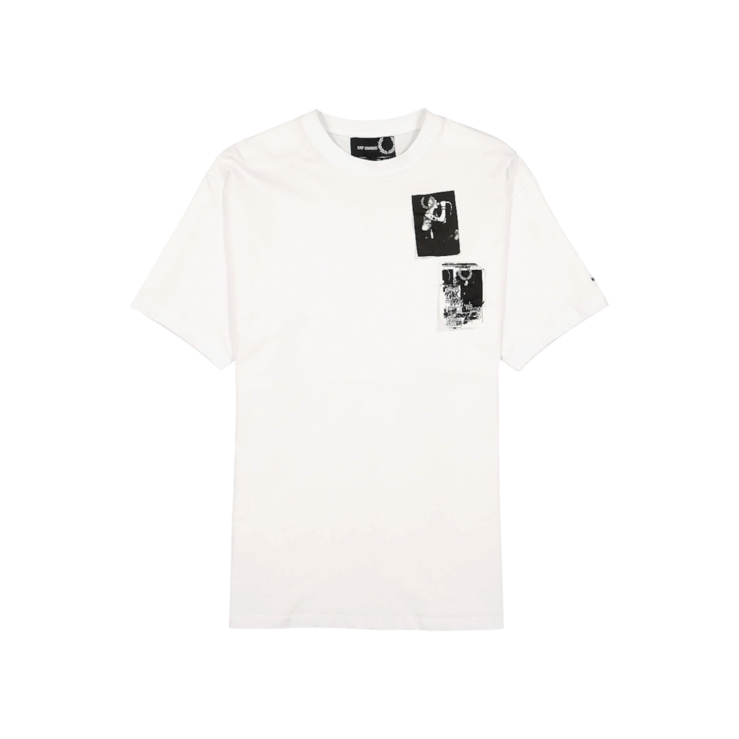 “Printed Patch” Tee (White) — Fred Perry x Raf Simons