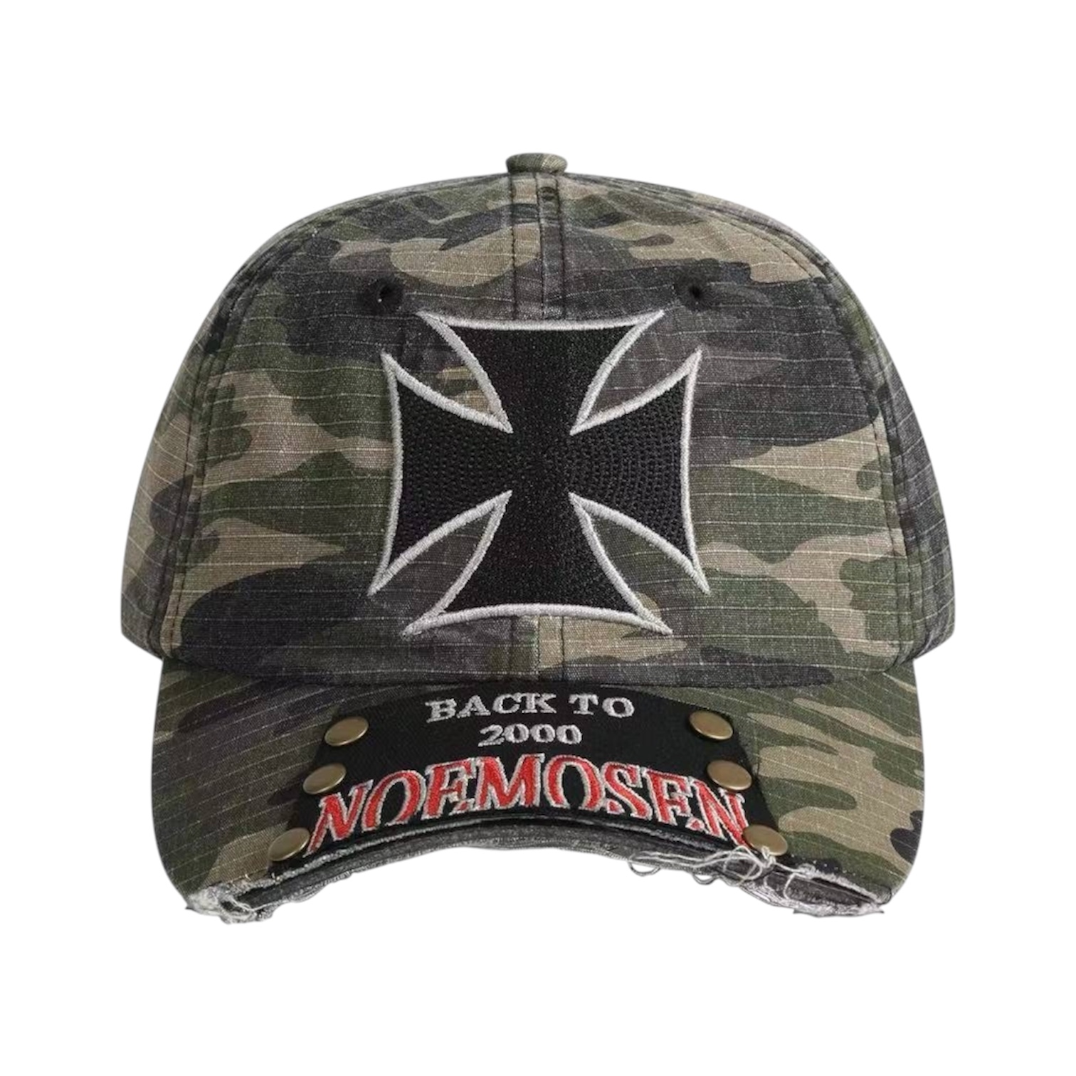 “Iron Cross” Cap (Camo) — No E Mosen