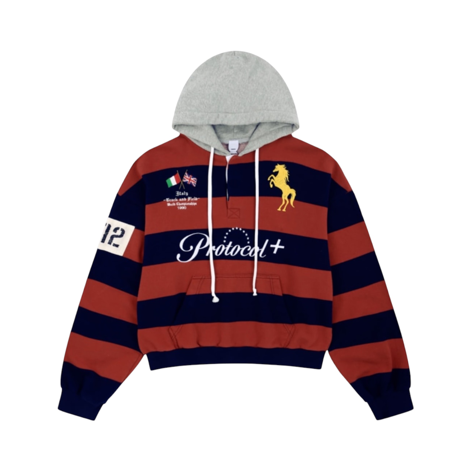 “Stripe Polo” Hoodie (Red) — Protocol Index
