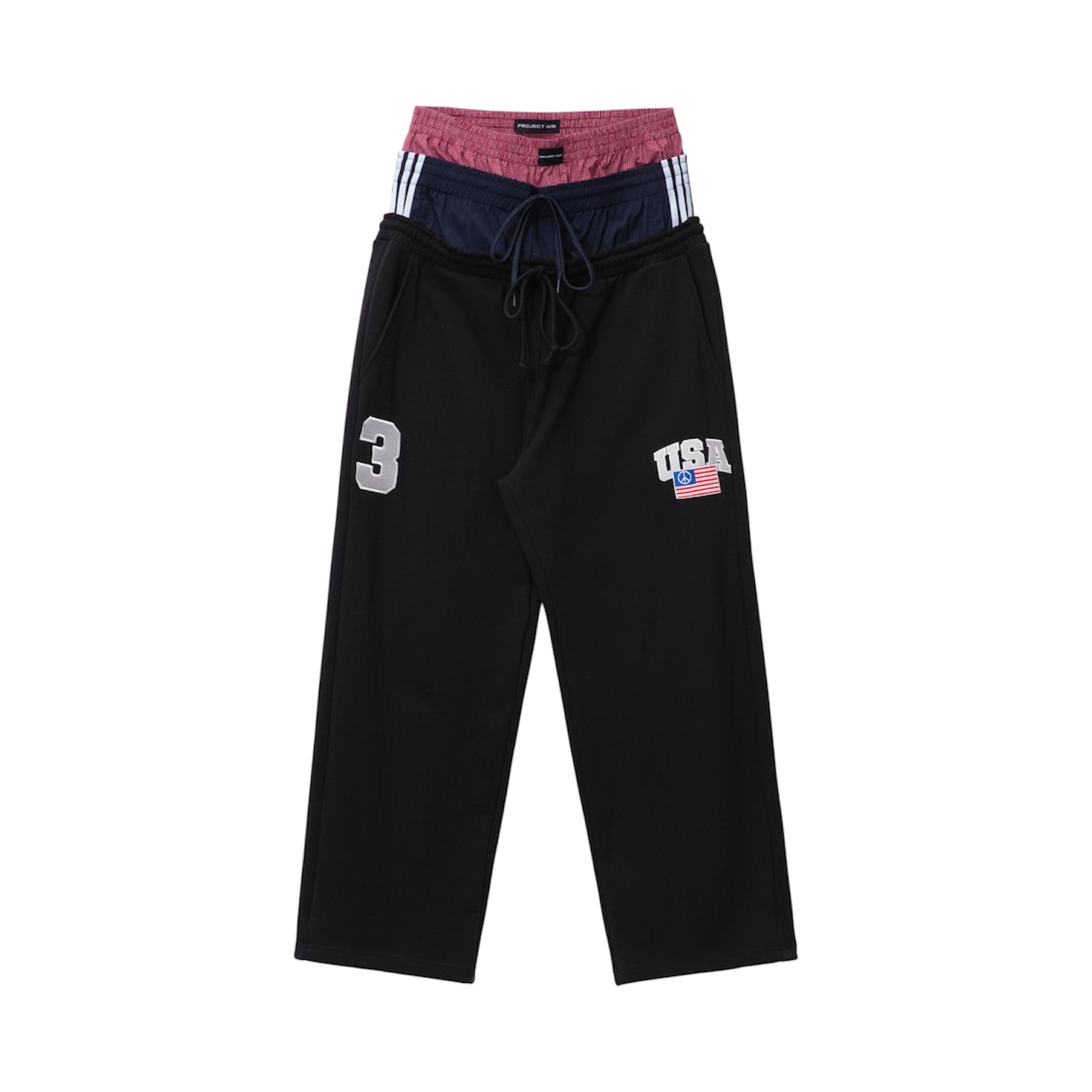 “3 Layered” Sweatpants (Black) — Project G/R