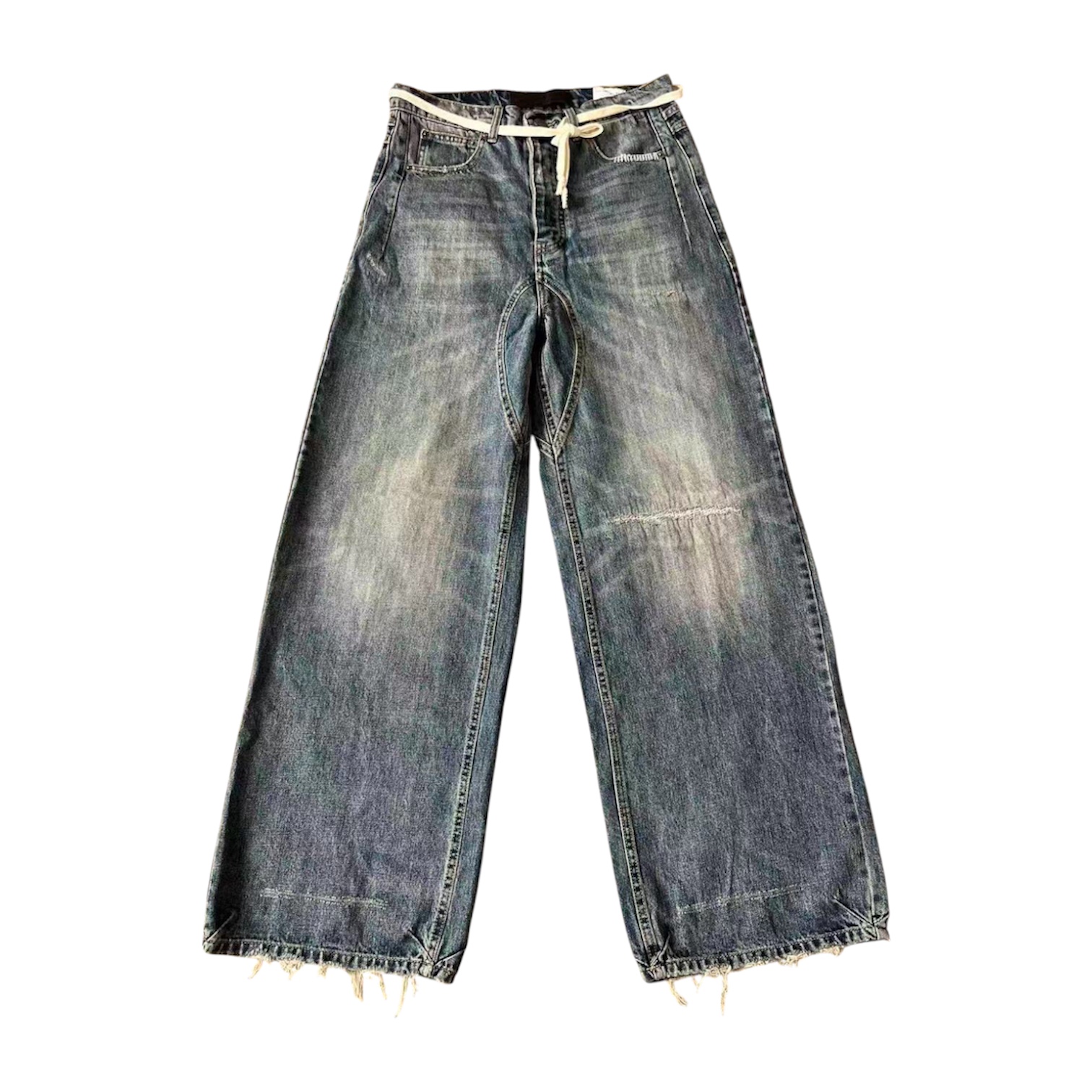 “Italian Napoli Texture Loose” Jeans — No/Faith Studios