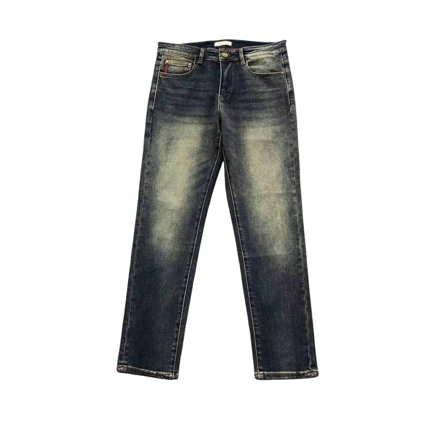 “Dirty-Wash Straight-Fit” Jeans — Gucci
