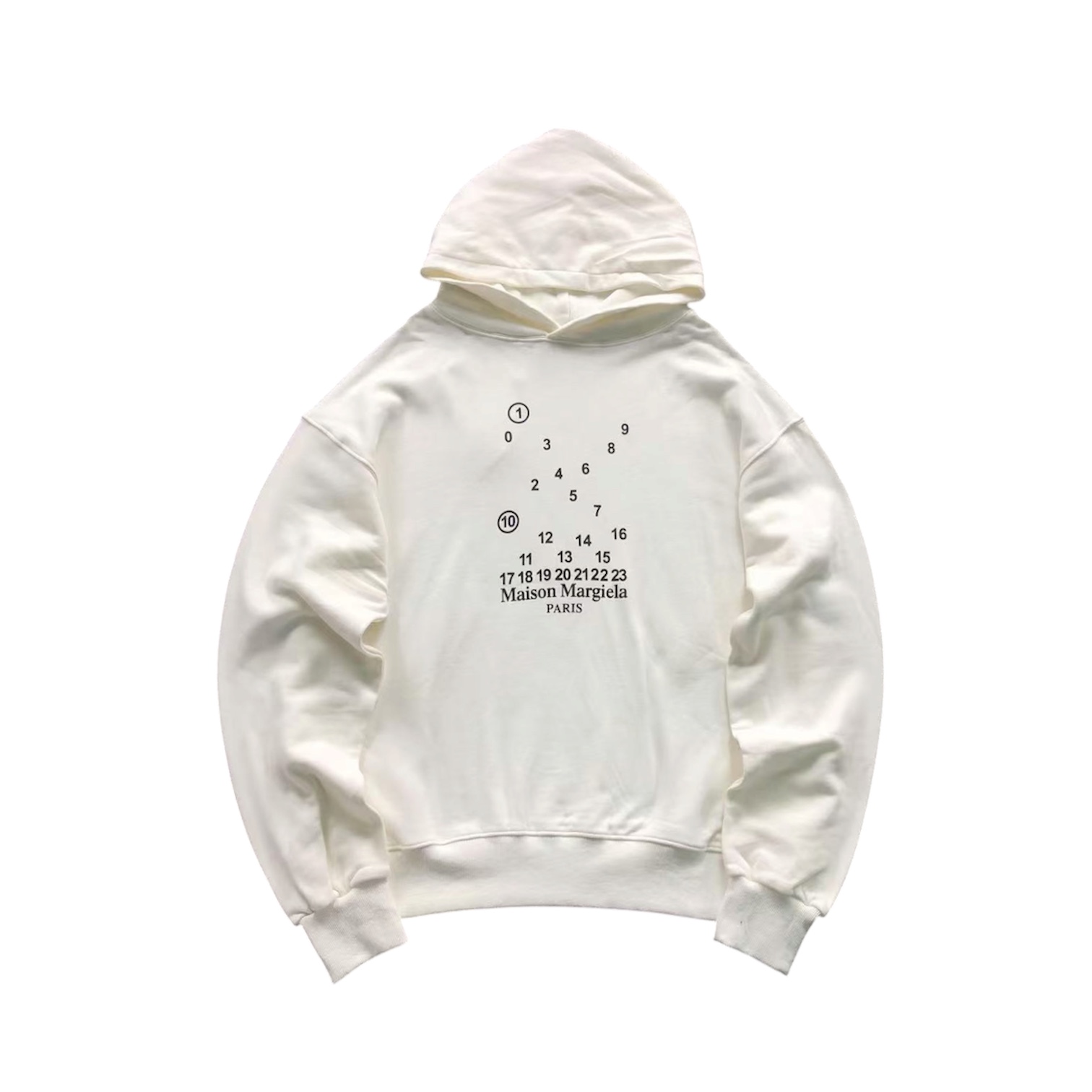“Distorted Logo” Hoodie (White) — Maison Margiela