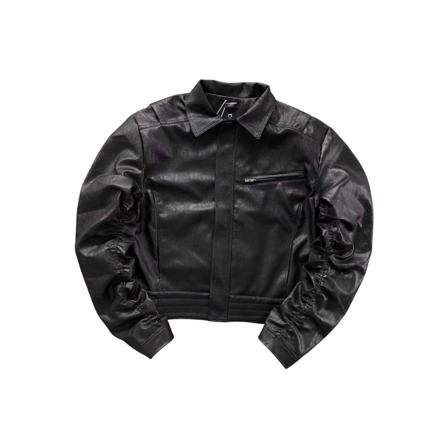 “Faux Leather Puckering” Jacket (Black) — Far From What