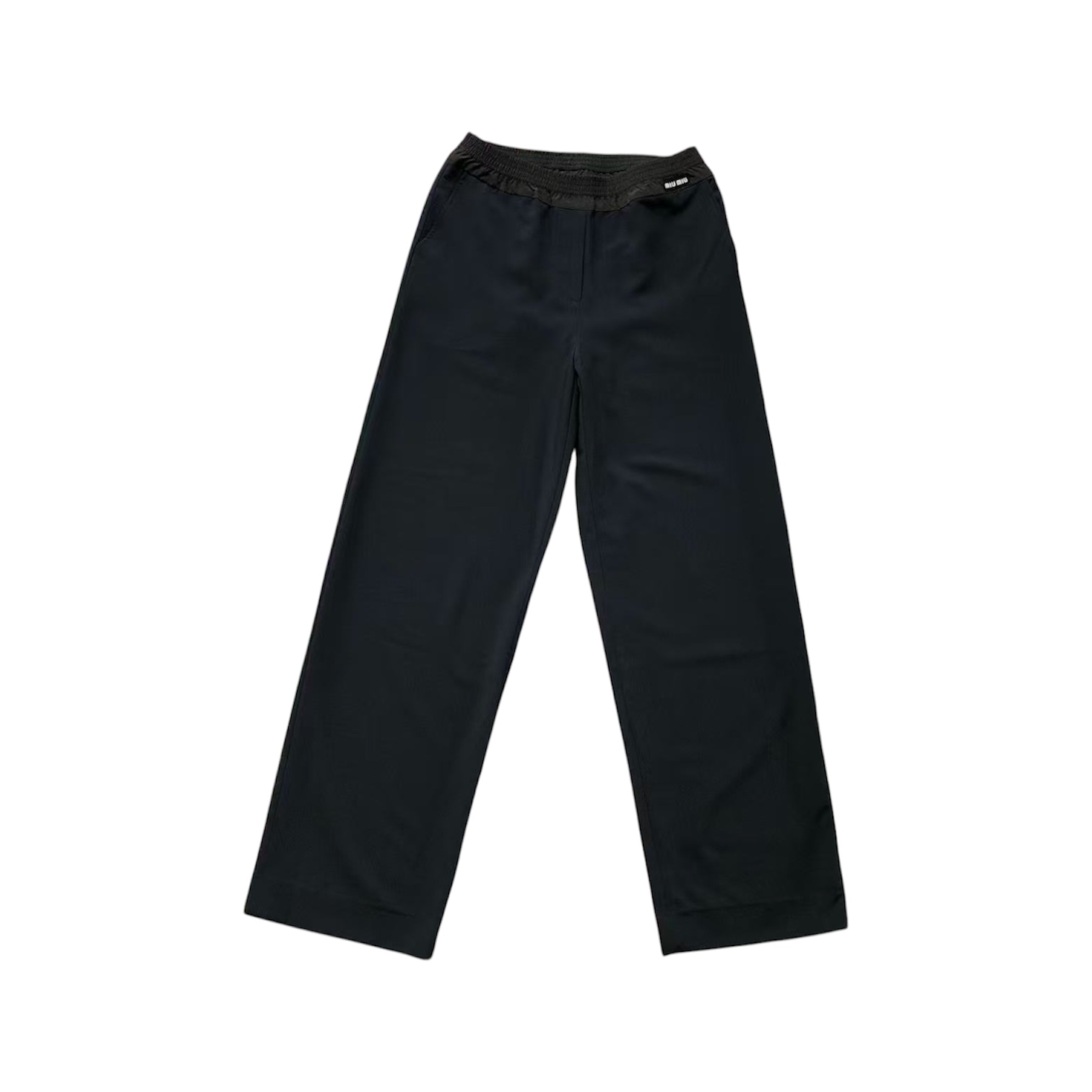 “Embroidered Logo Straight-Leg” Trousers — Miu Miu