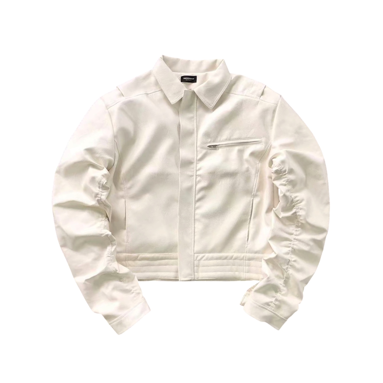 “Faux Leather Puckering” Jacket (White) — Far From What