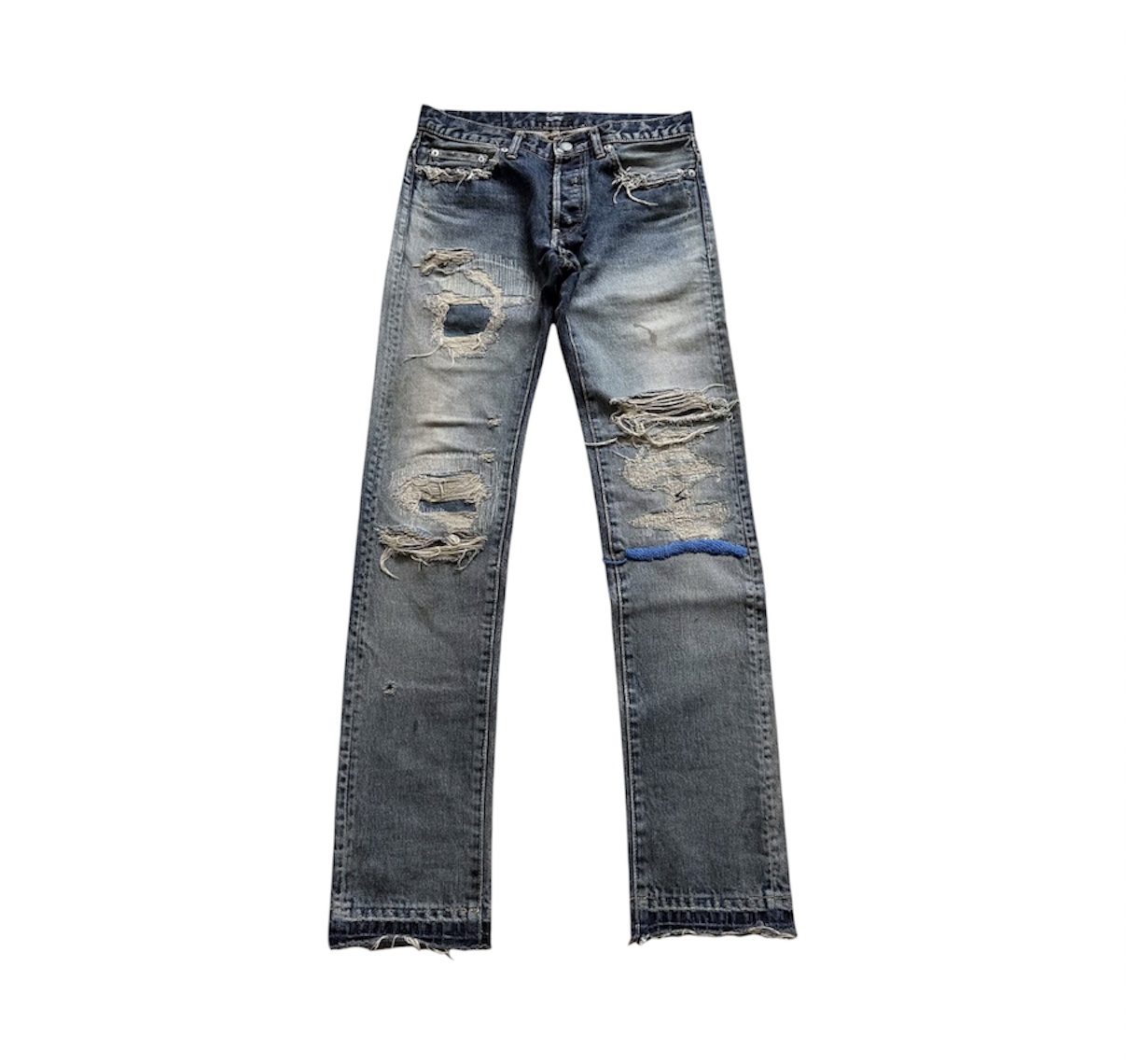 “Blue Yarn Distressed” Jeans — Undercover