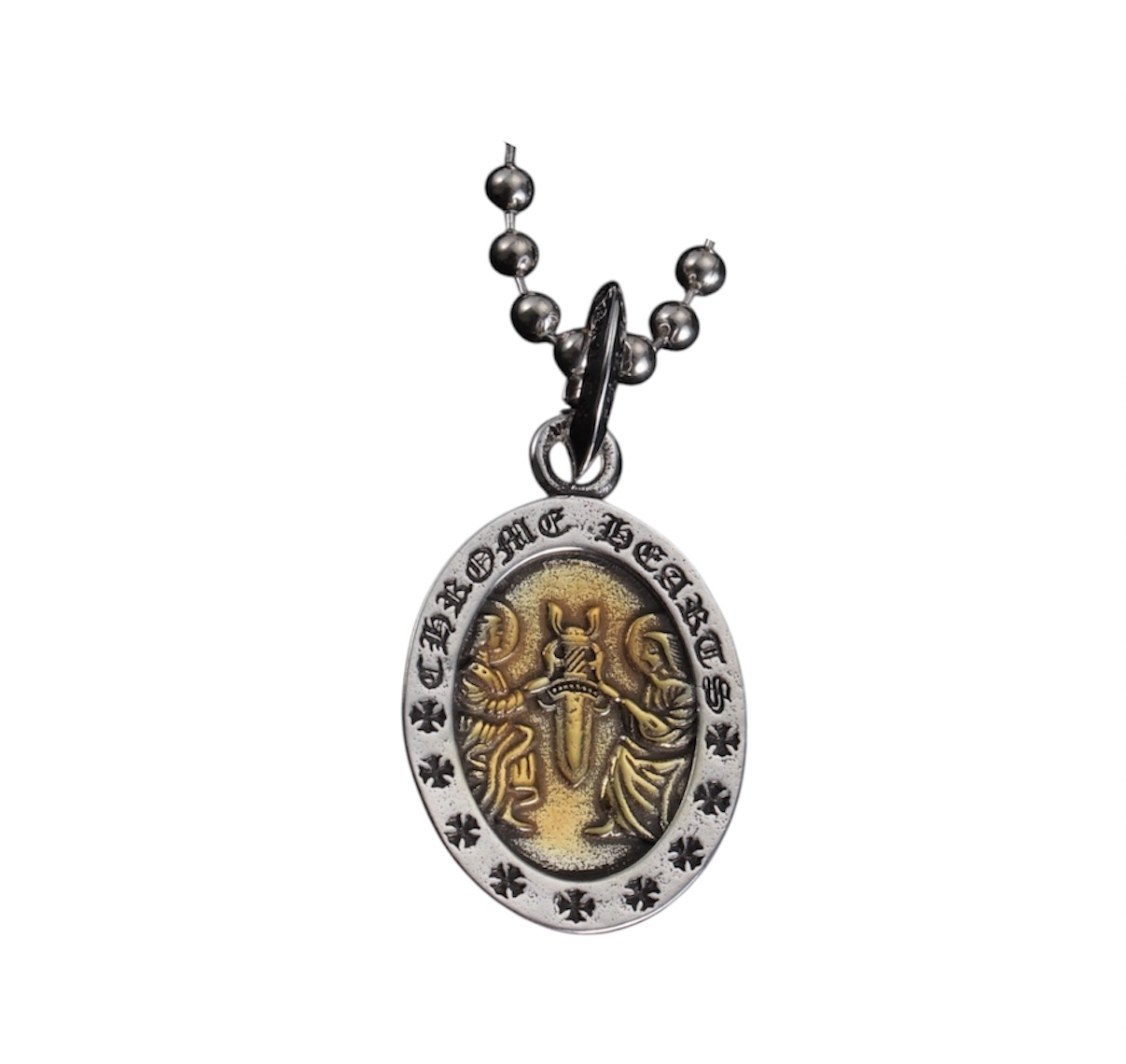 “Oval Angel Medal” Necklace — Chrome Hearts
