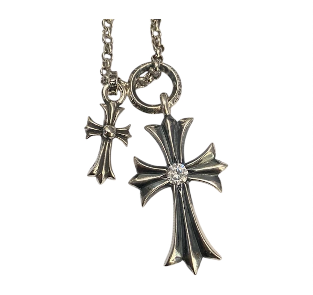 “Double Cross Set” Pendant (Diamond) — Chrome Hearts