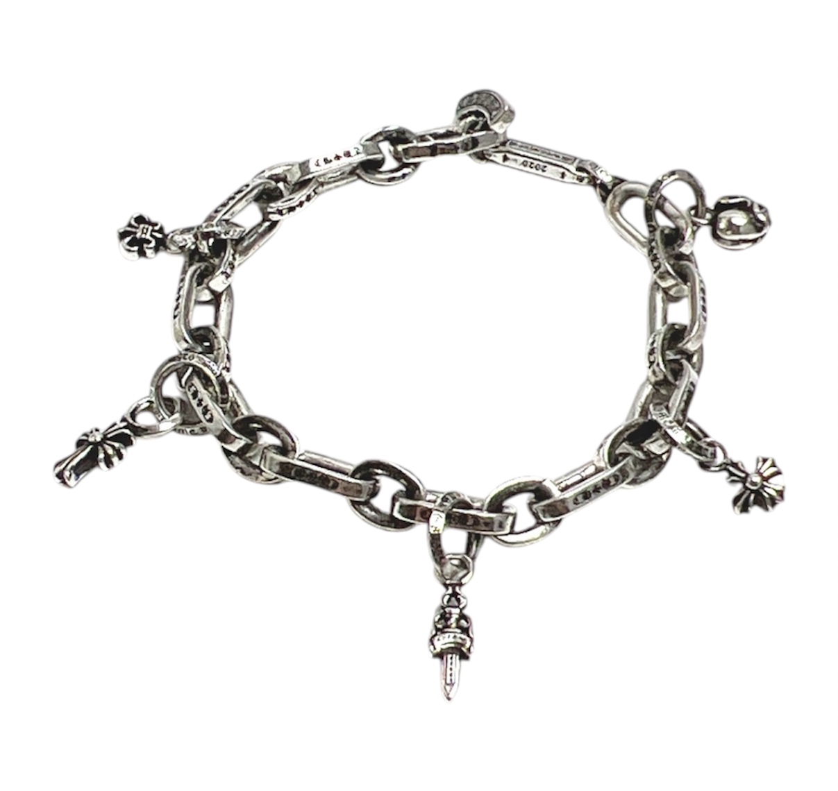 “Paper Chain Charm” Bracelet — Chrome Hearts