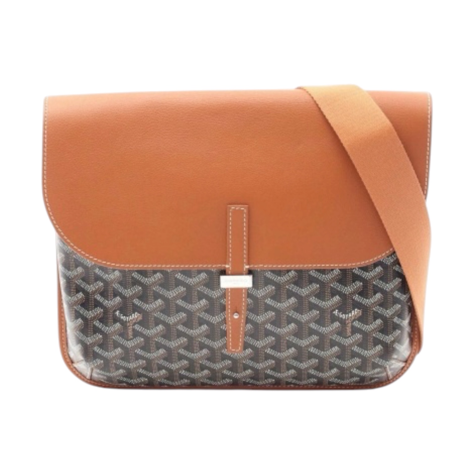 “Belvedere PM Messenger” Bag (Black/Tan) — Goyard