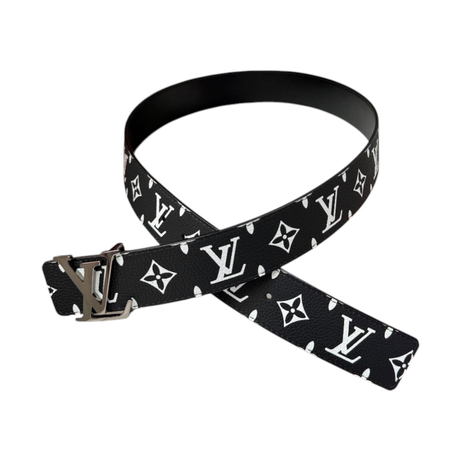 “LV Initiales 40mm Reversible Monogram” Belt (Black/White) — Louis Vuitton