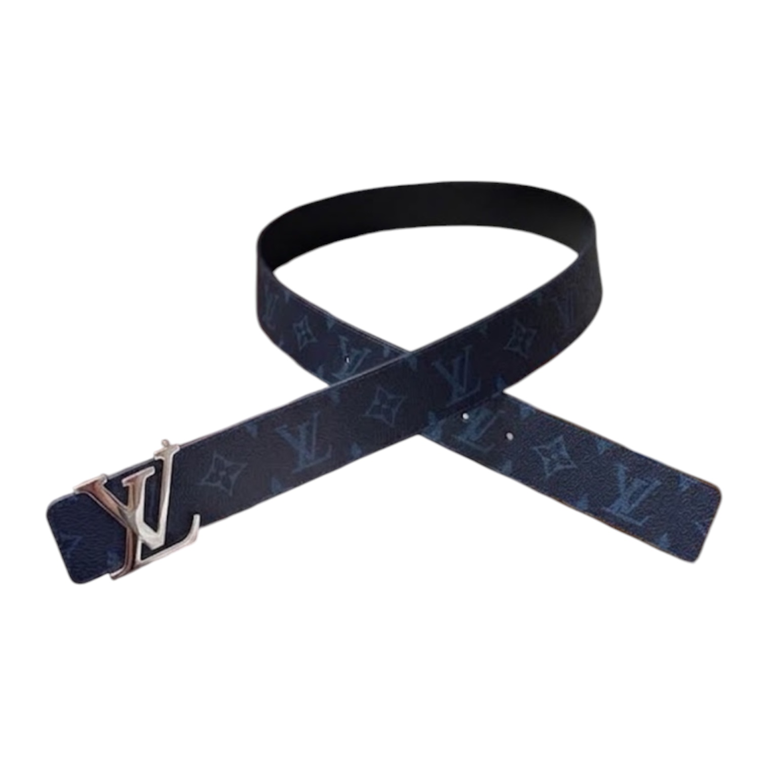 “LV Initiales 40mm Reversible Monogram” Belt (Blue) — Louis Vuitton