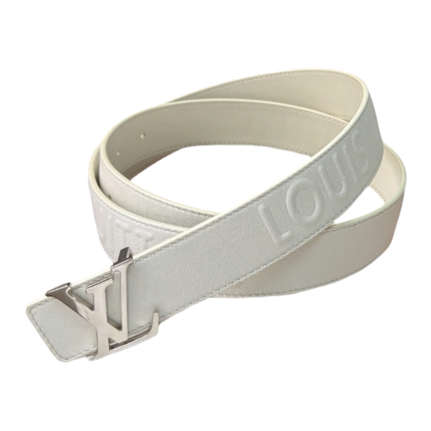 “LV Stamp 40mm Reversible” Belt (White) — Louis Vuitton