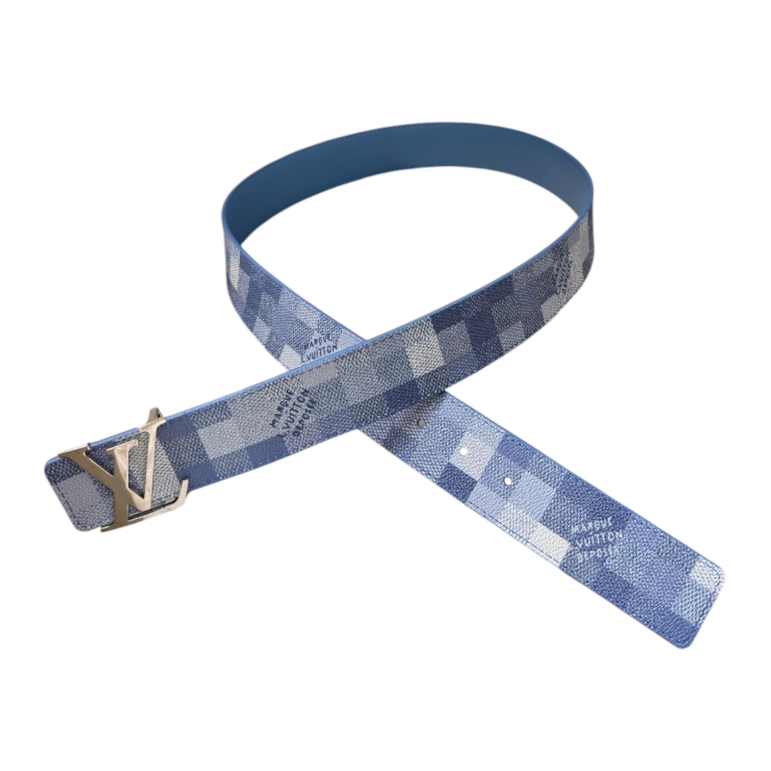 “LV Initiales 40mm Reversible Monogram” Belt (Pop Blue) — Louis Vuitton