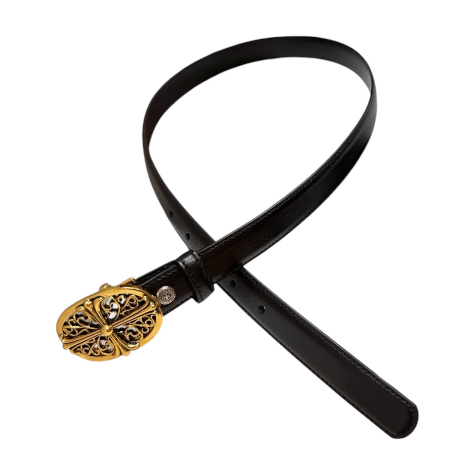 “Oval Cross” Belt (Gold Buckle) — Chrome Hearts