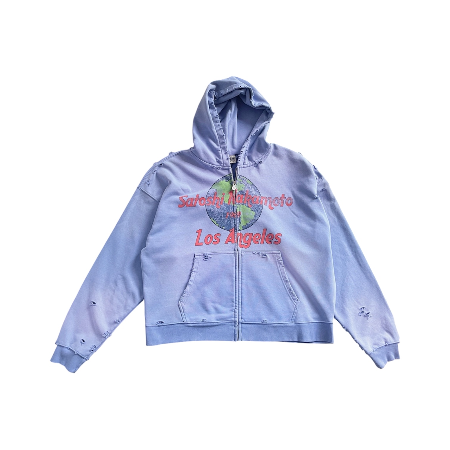 "Los Angeles Earth" Zip Hoodie — Satoshi Nakamoto