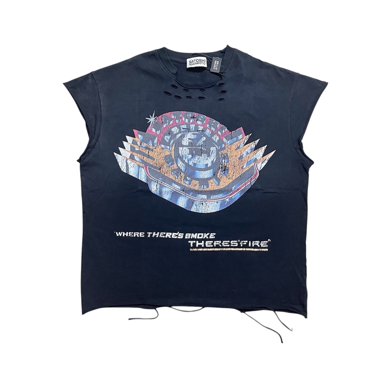 "Where There's Smoke There's Fire" Cut-Off Tee — Satoshi Nakamoto