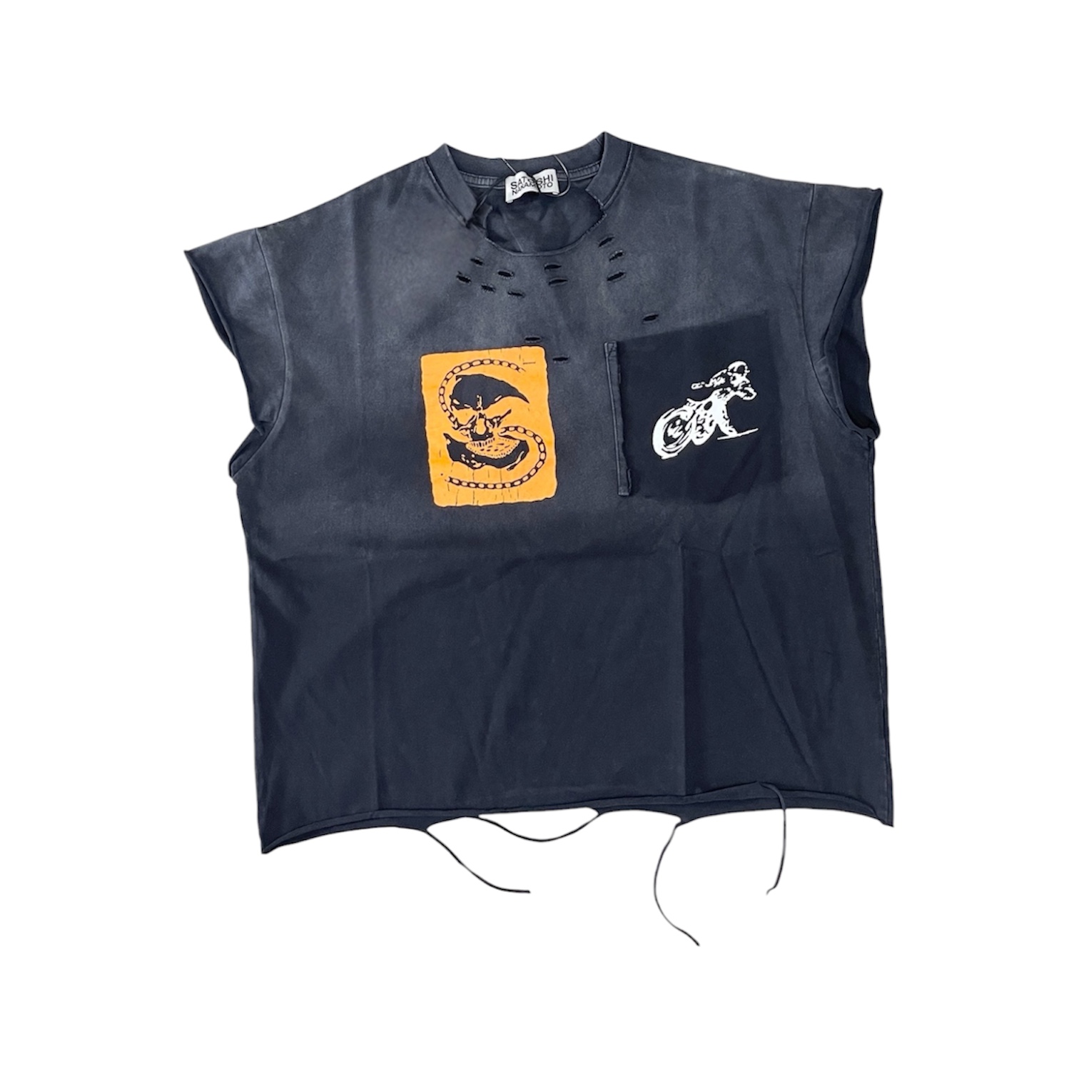 “Snake Skull Patch” Cut-Off Tee — Satoshi Nakamoto
