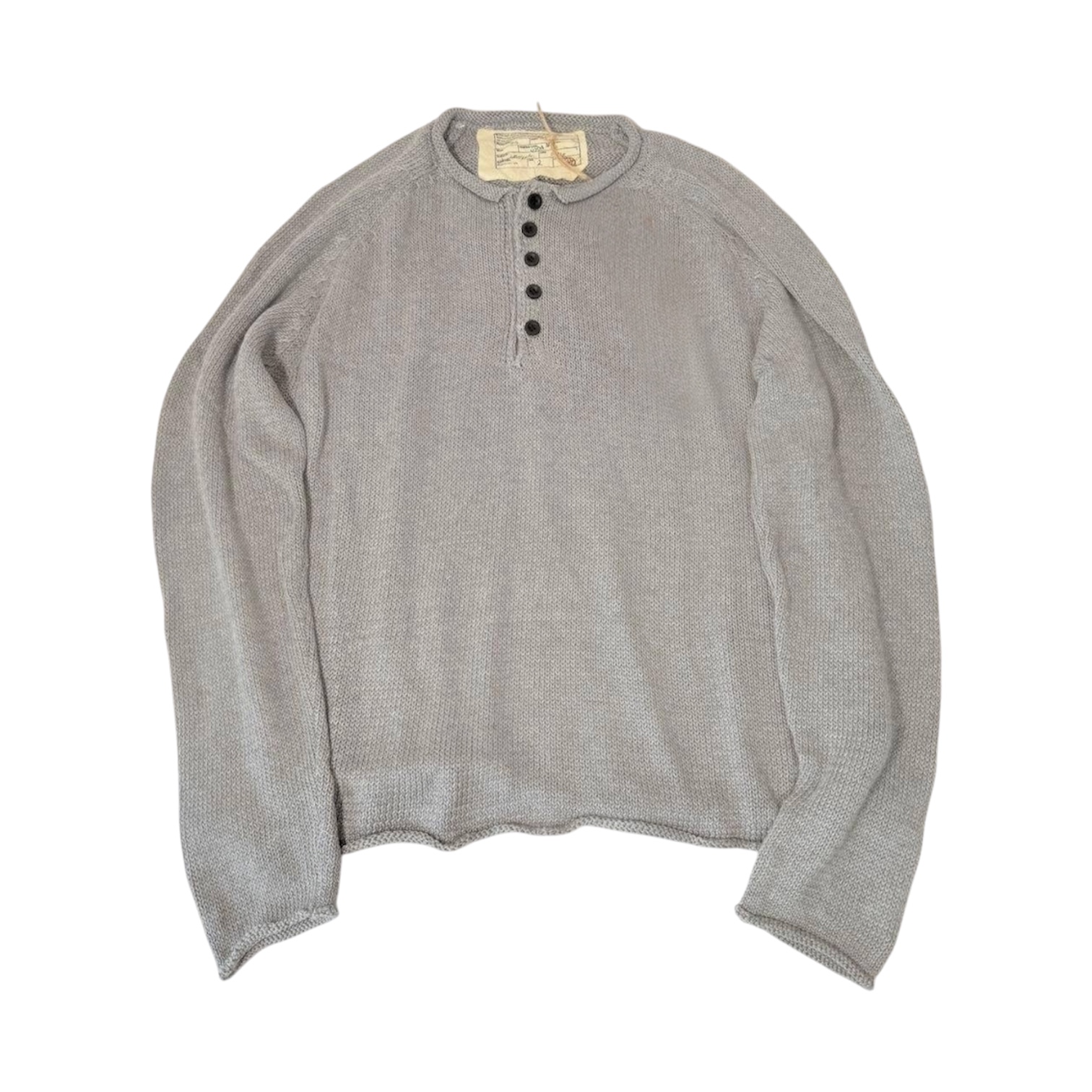 “Button Knit” Sweater (Grey) — No/Faith Studios