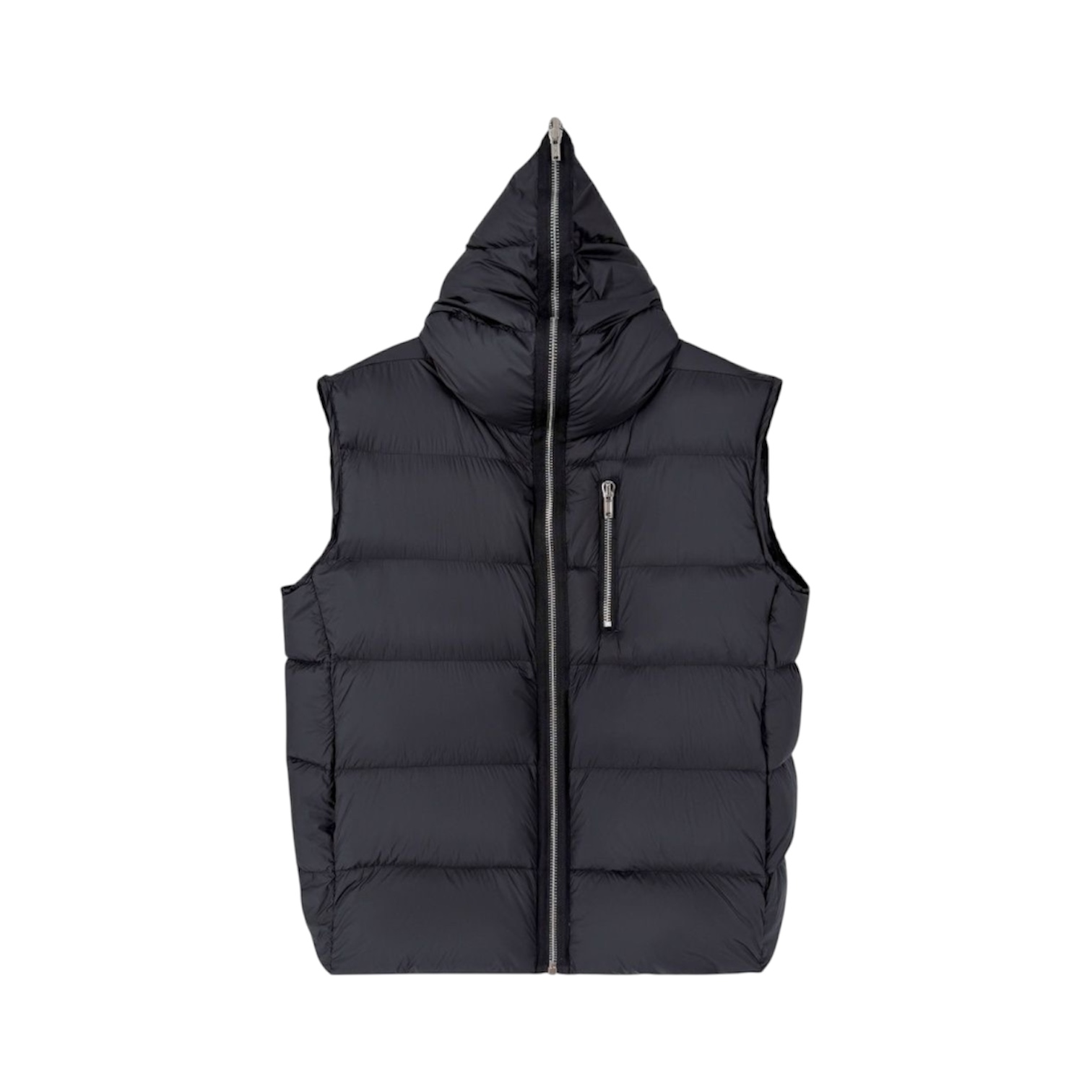 “Gethsemane Full-Zip Hooded” Vest (Black) — Rick Owens