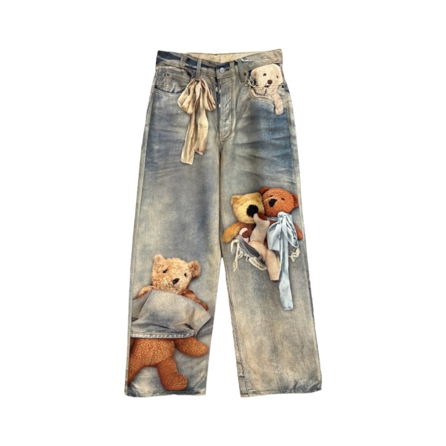 “1981M Loose Fit Trompe-l'œil Teddy Bear” Jeans — Acne Studios
