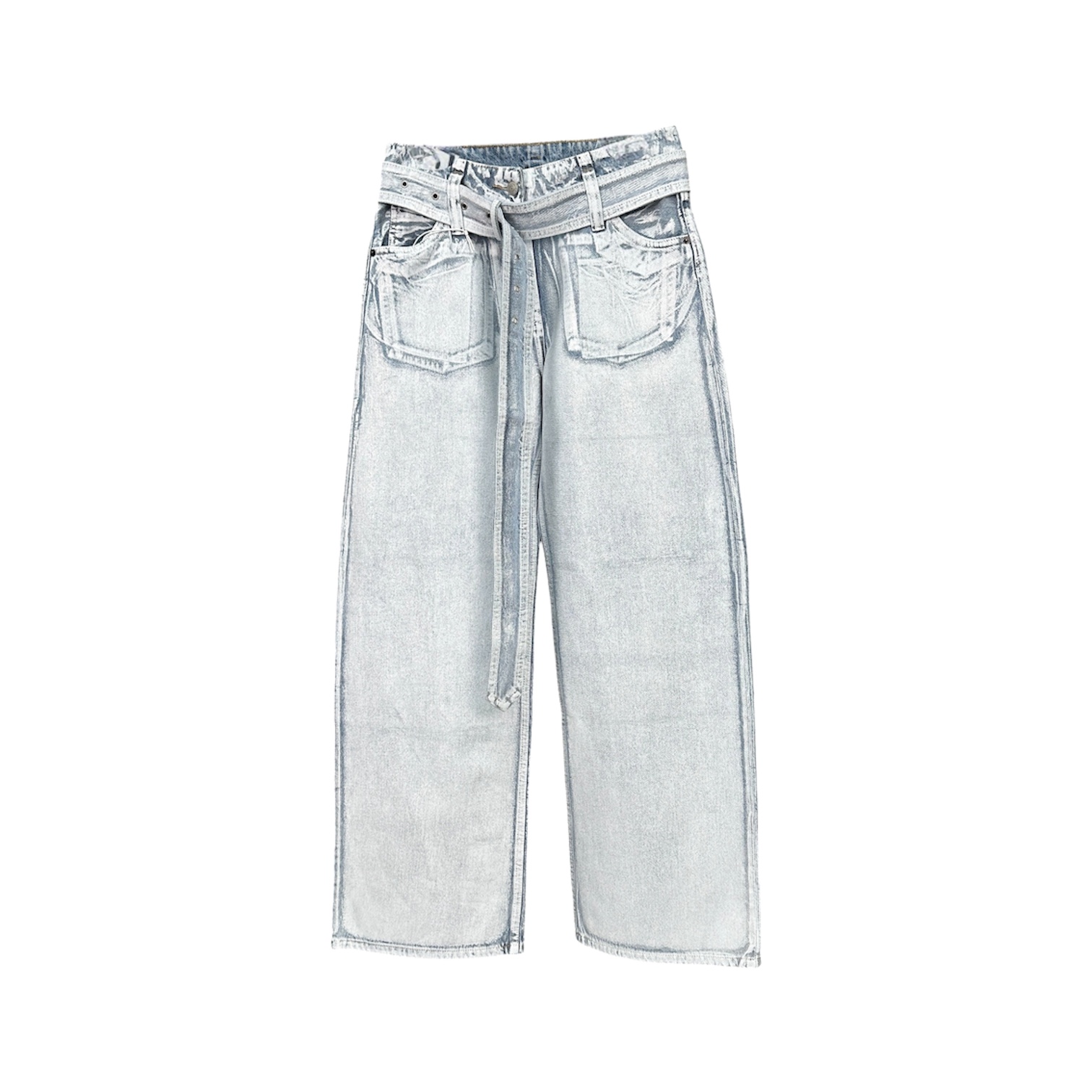 “1981M Loose Fit Trompe-l'œil Belted & Double Pocket“ Jeans — Acne Studios