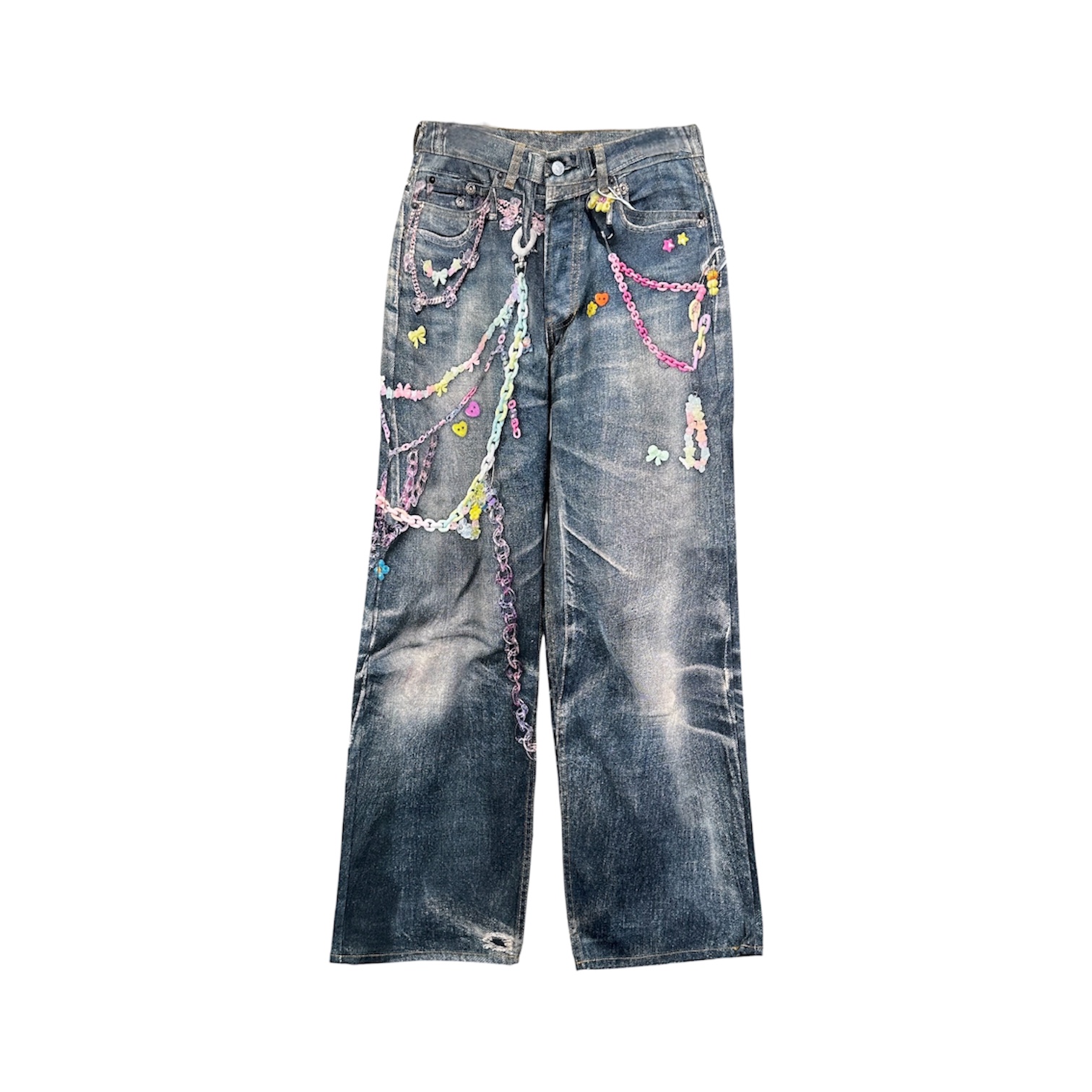 “1981M Loose Fit Trompe-L'œil Pastel Chains & Charms” Jeans — Acne Studios