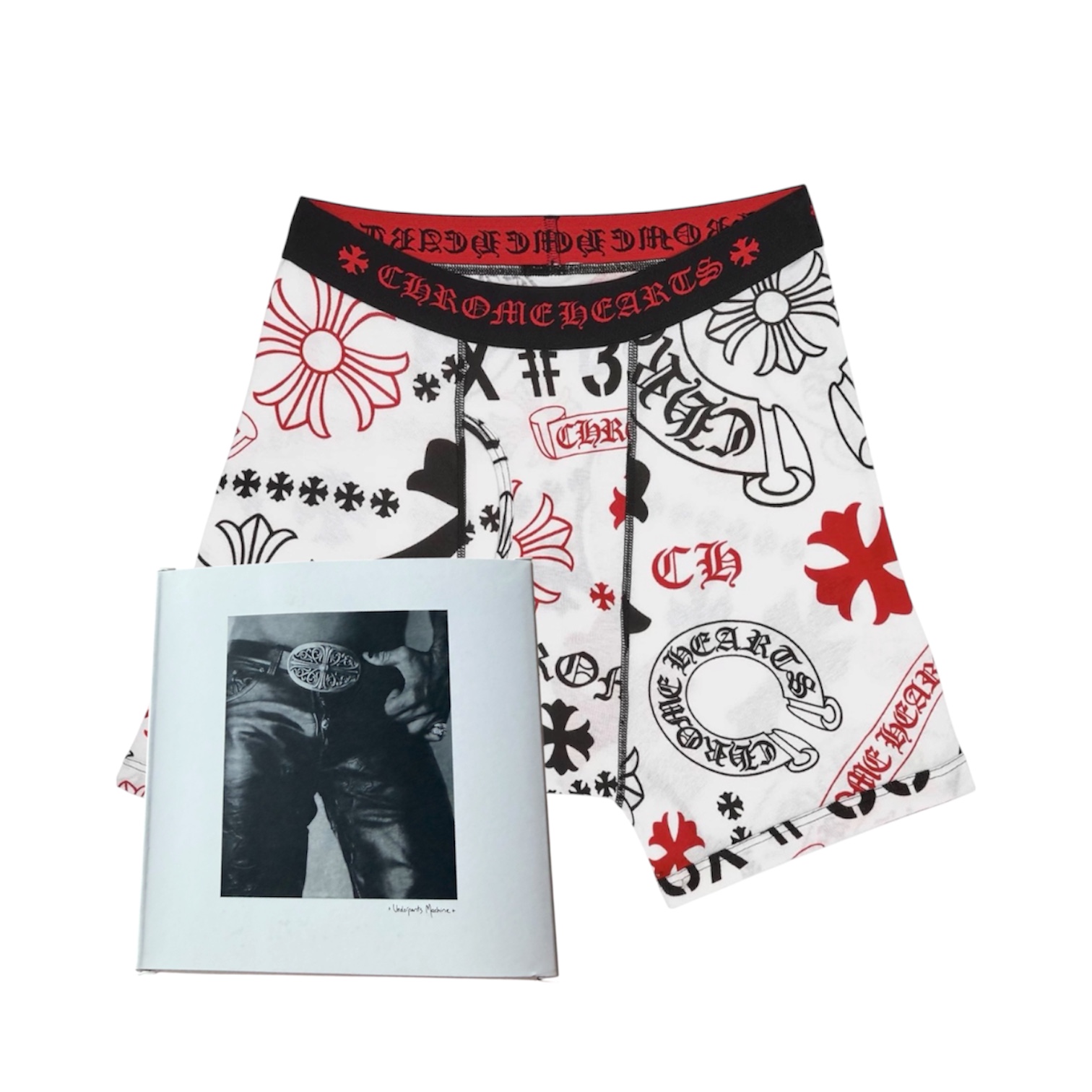“Multi Logo” Boxer Briefs (White) — Chrome Hearts
