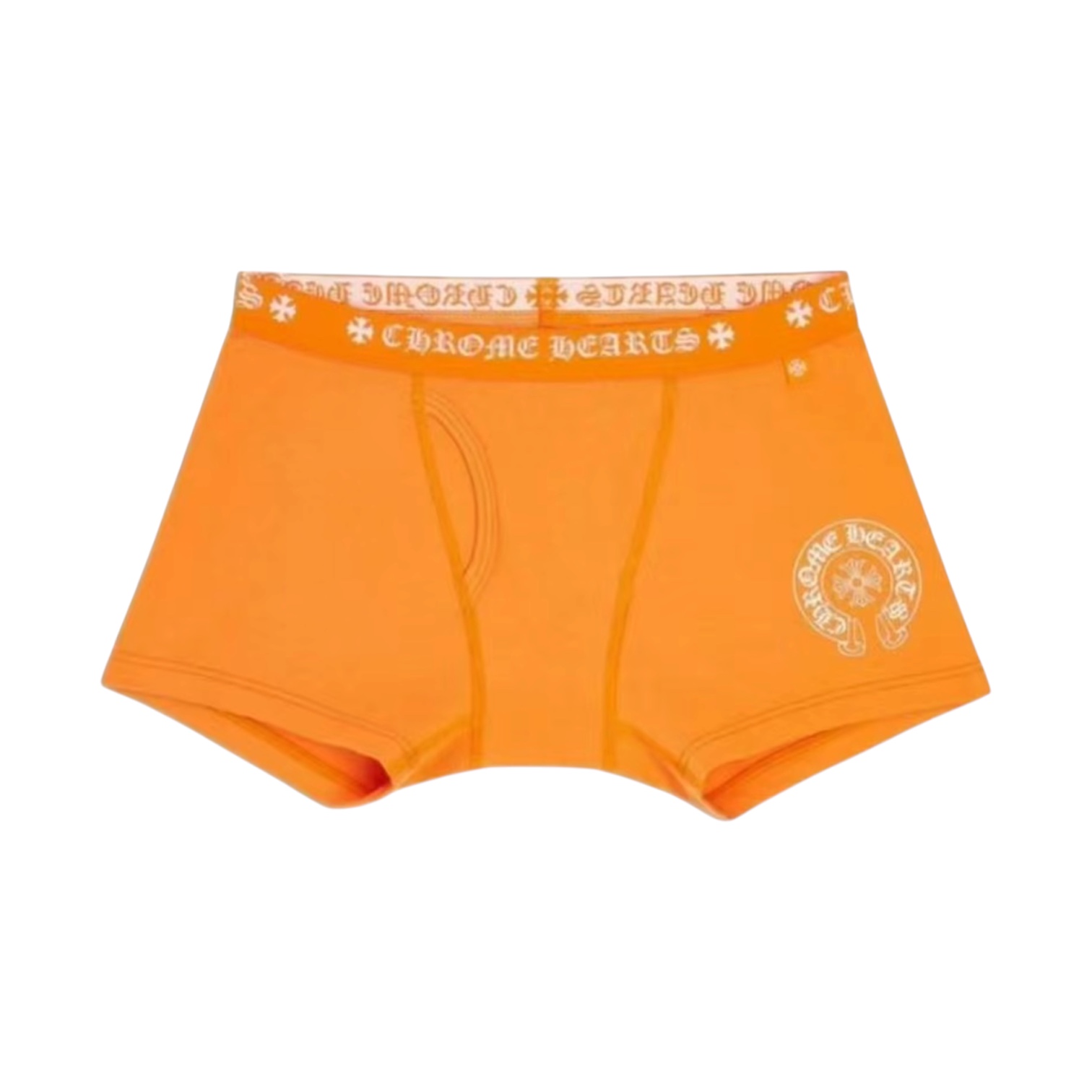 “Horseshoe Logo Short” Boxer Briefs (Full Orange) — Chrome Hearts