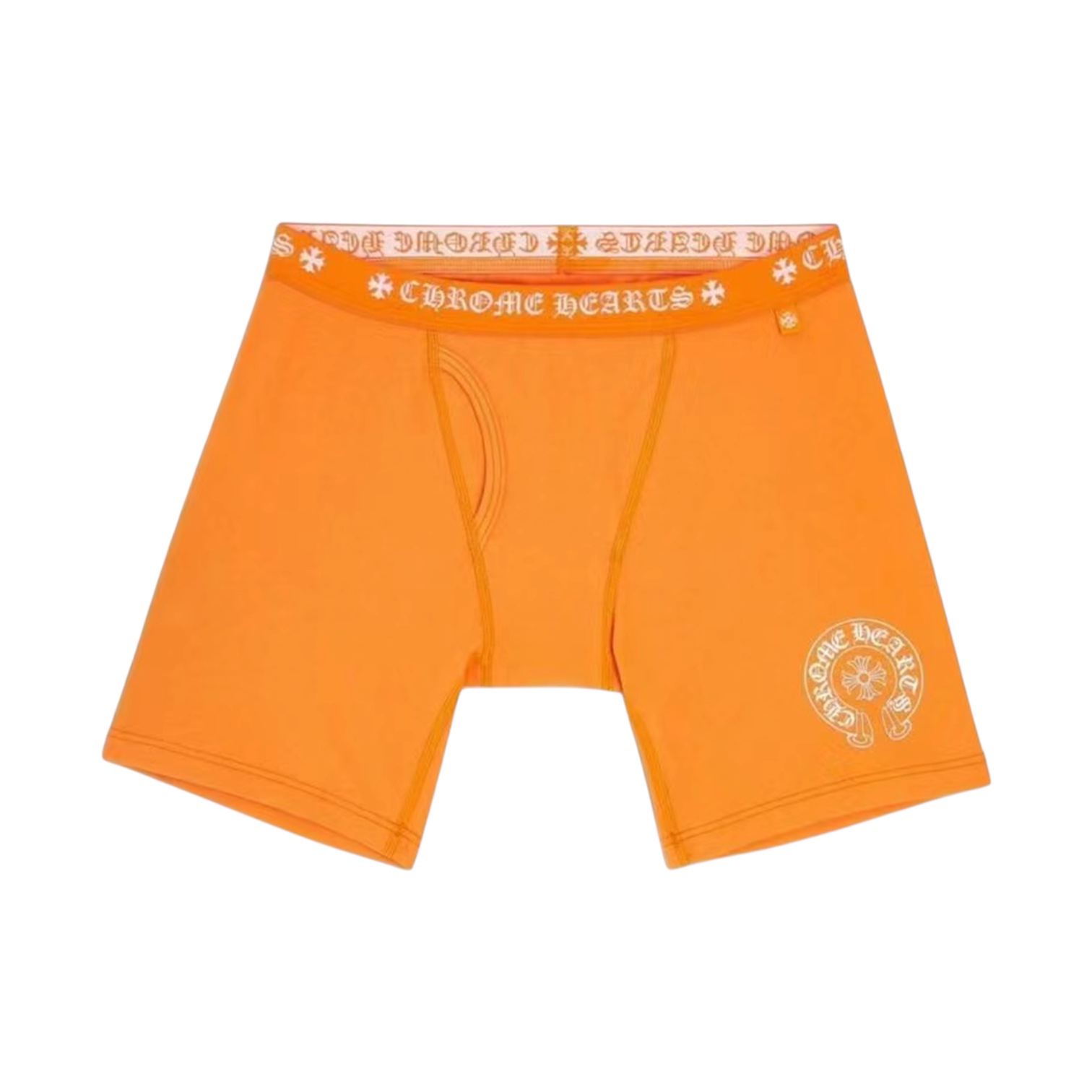 “Horseshoe Logo Long” Boxer Briefs (Full Orange) — Chrome Hearts