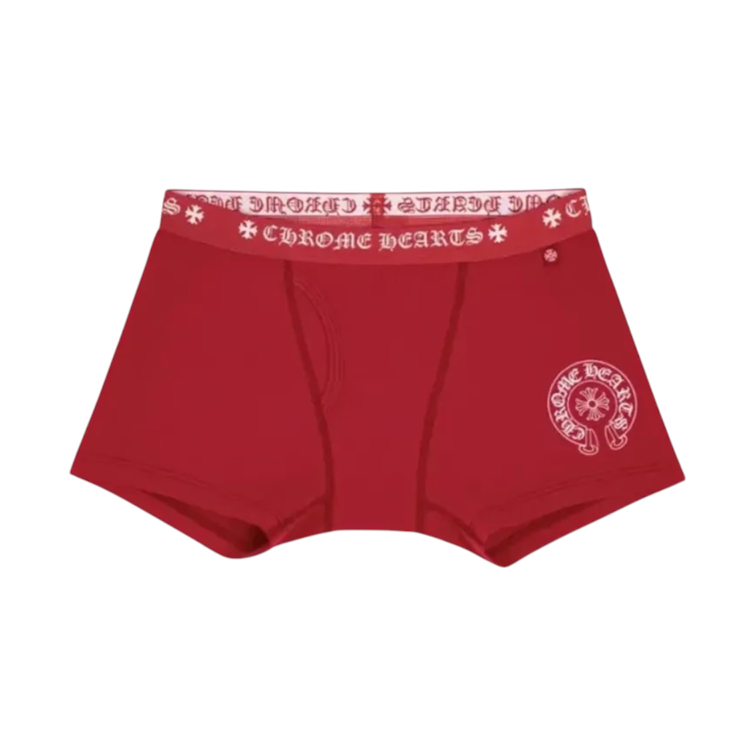 “Horseshoe Logo Short” Boxer Briefs (Full Red) — Chrome Hearts