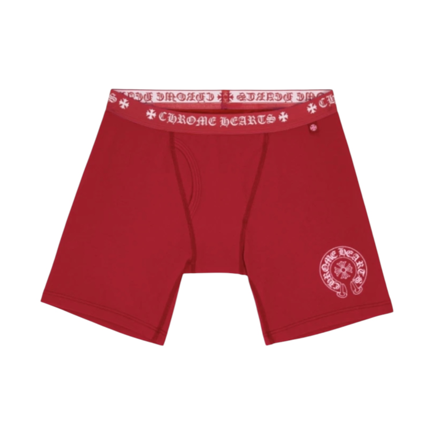 “Horseshoe Logo Long” Boxer Briefs (Full Red) — Chrome Hearts