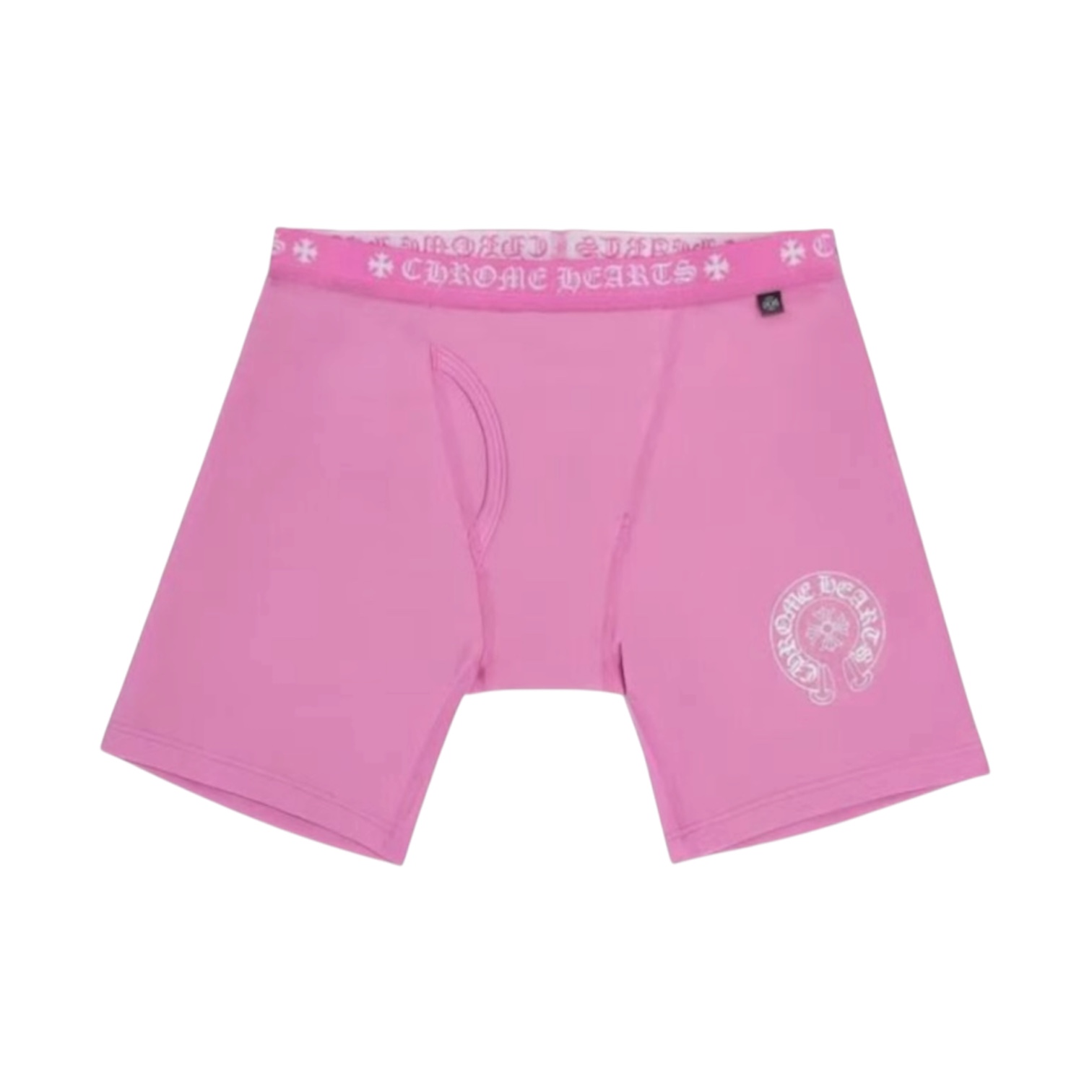 “Horseshoe Logo Long” Boxer Briefs (Full Pink) — Chrome Hearts
