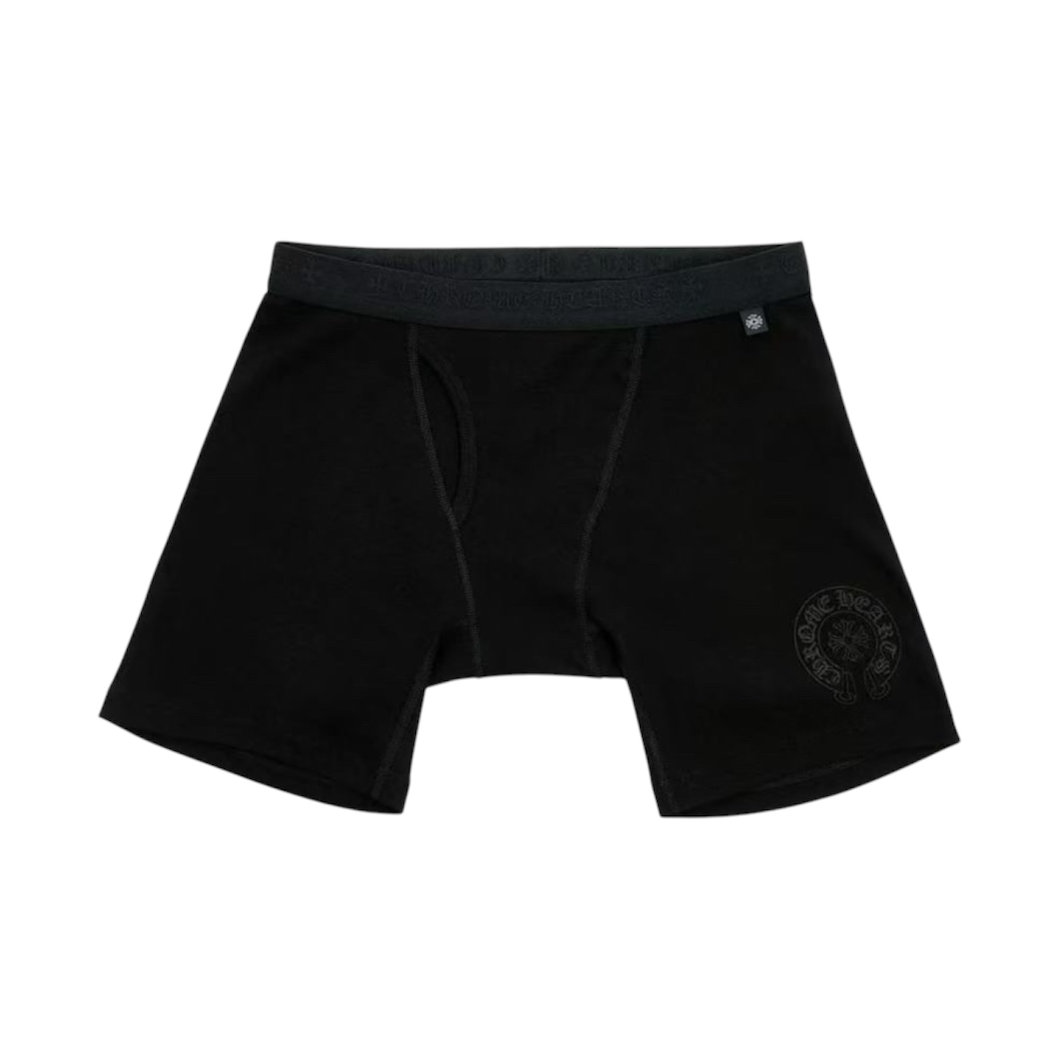 “Horseshoe Logo Long” Boxer Briefs (Full Black) — Chrome Hearts