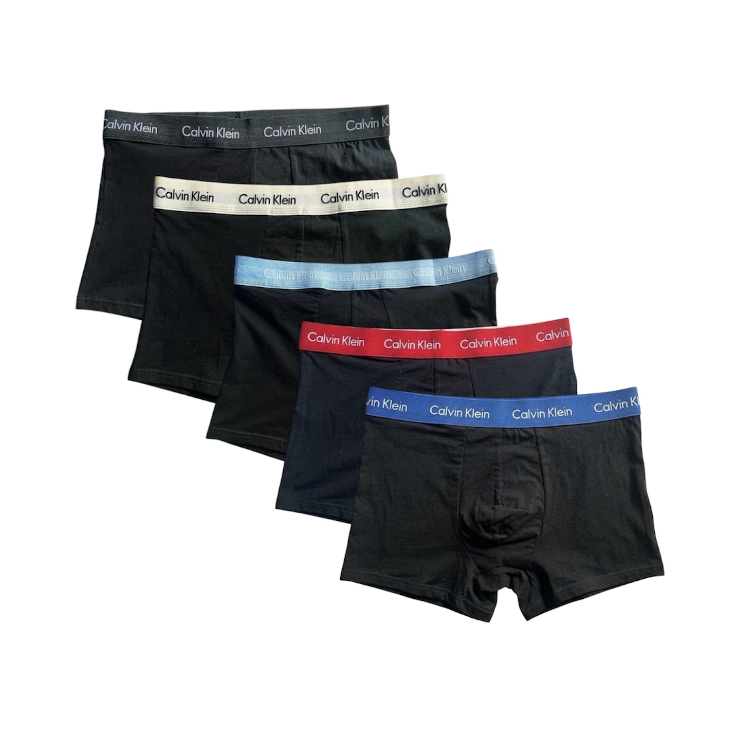 “Stretch Low Rise 5-Pack” Trunks (Multi-Waistband) — Calvin Klein