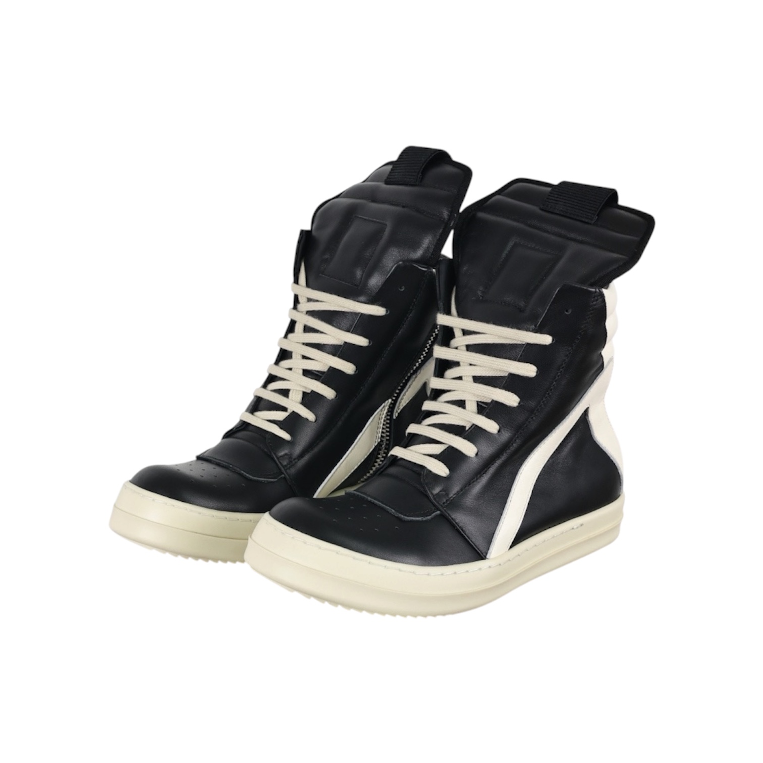 “Geobasket High-Top” Sneakers (Black/Milk) — Rick Owens