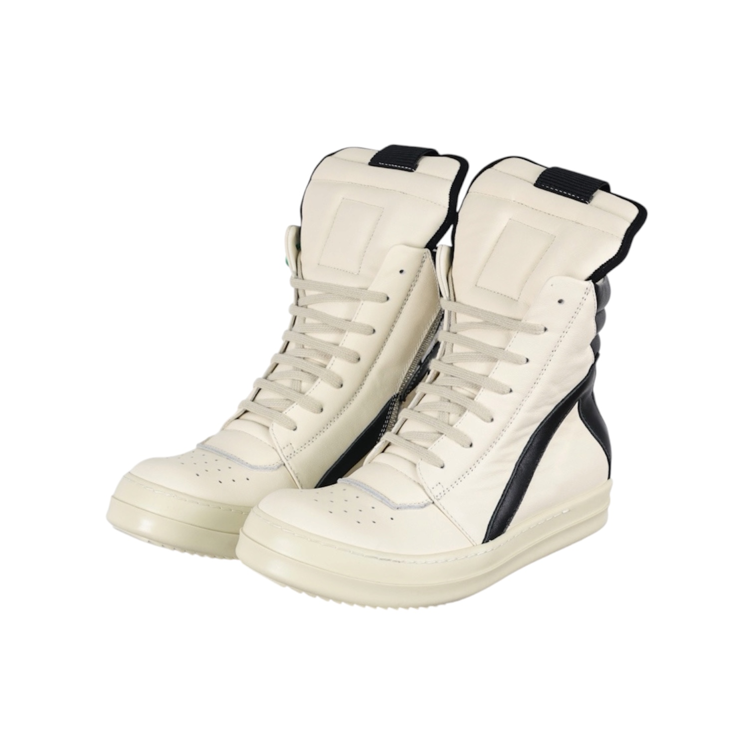 “Geobasket High-Top” Sneakers (Milk/Black) — Rick Owens