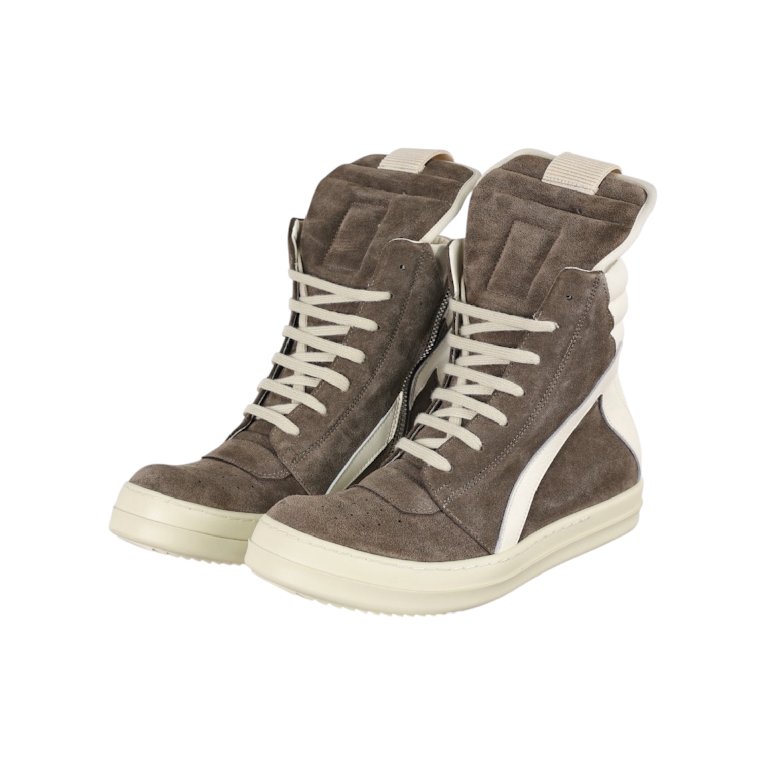 “Geobasket High-Top” Sneakers (Dust/Milk) — Rick Owens