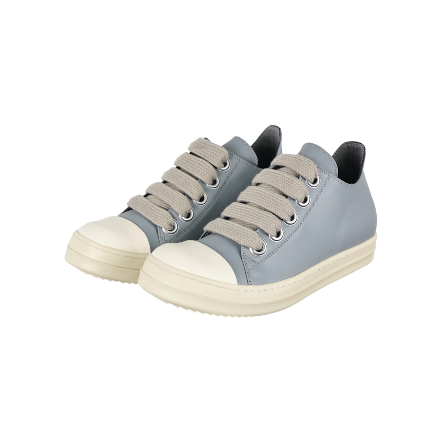 “Low-Top Jumbo Lace” Sneakers (Blue/Milk) — Rick Owens