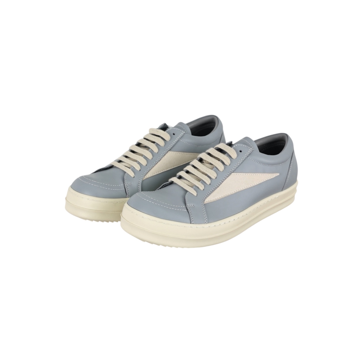 “Vintage Low-Top” Sneakers (Blue/Milk) — Rick Owens