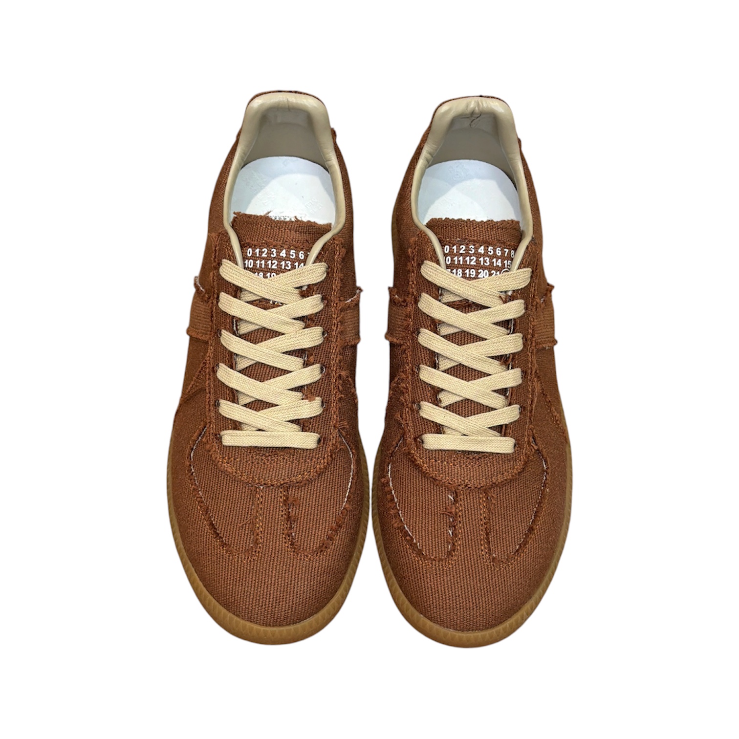“Replica Low Canvas” Sneakers (Tobacco Brown) — Maison Margiela