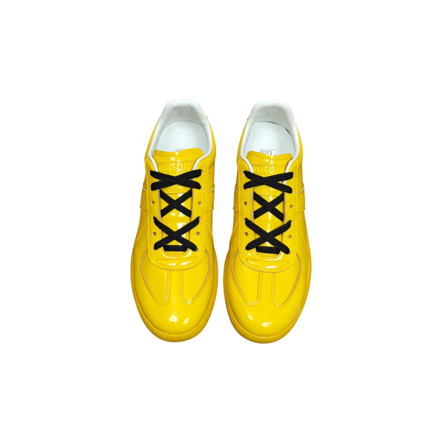“Replica Patent Low” Sneakers (Yellow/Black) — Maison Margiela