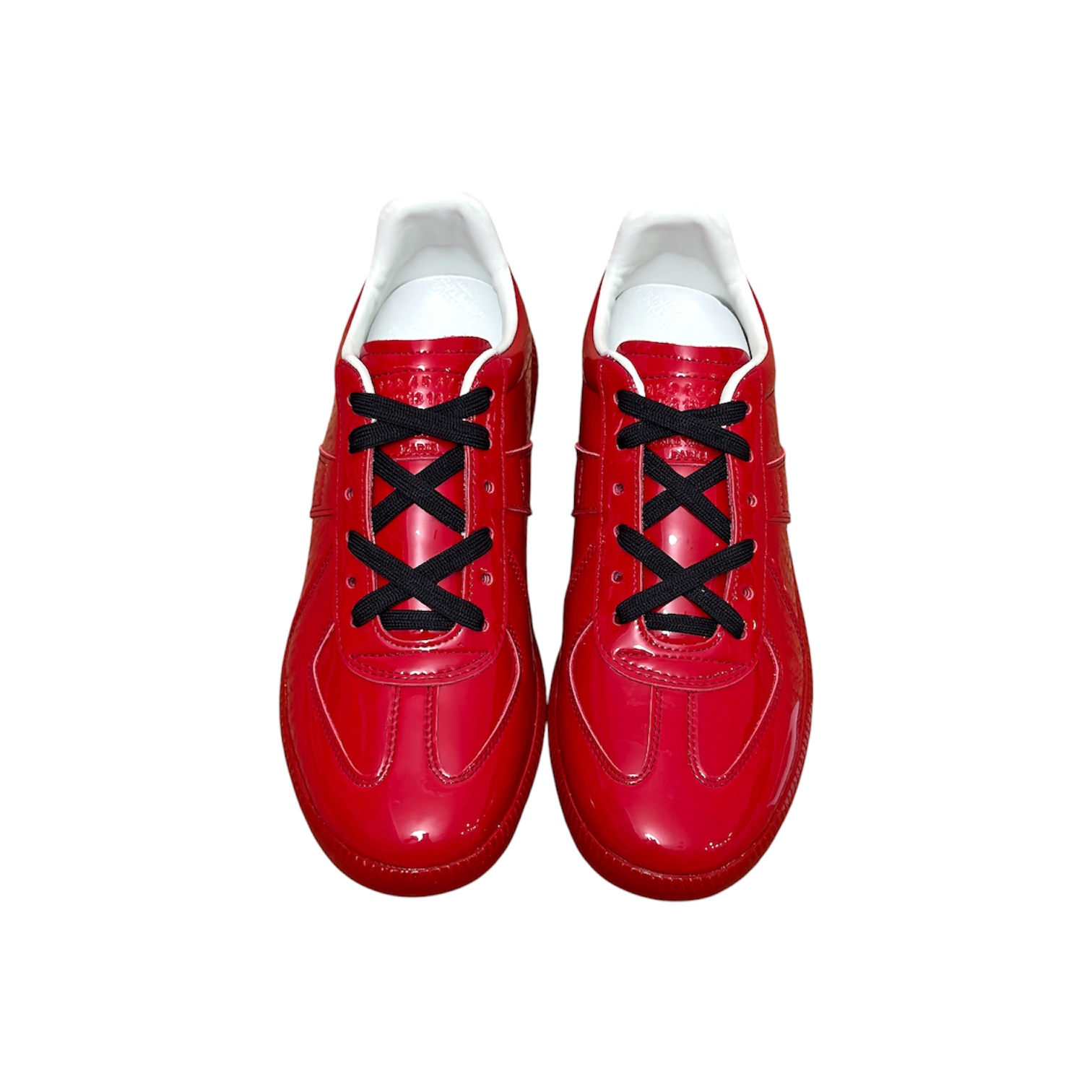 “Replica Patent Low” Sneakers (Red/Black) — Maison Margiela