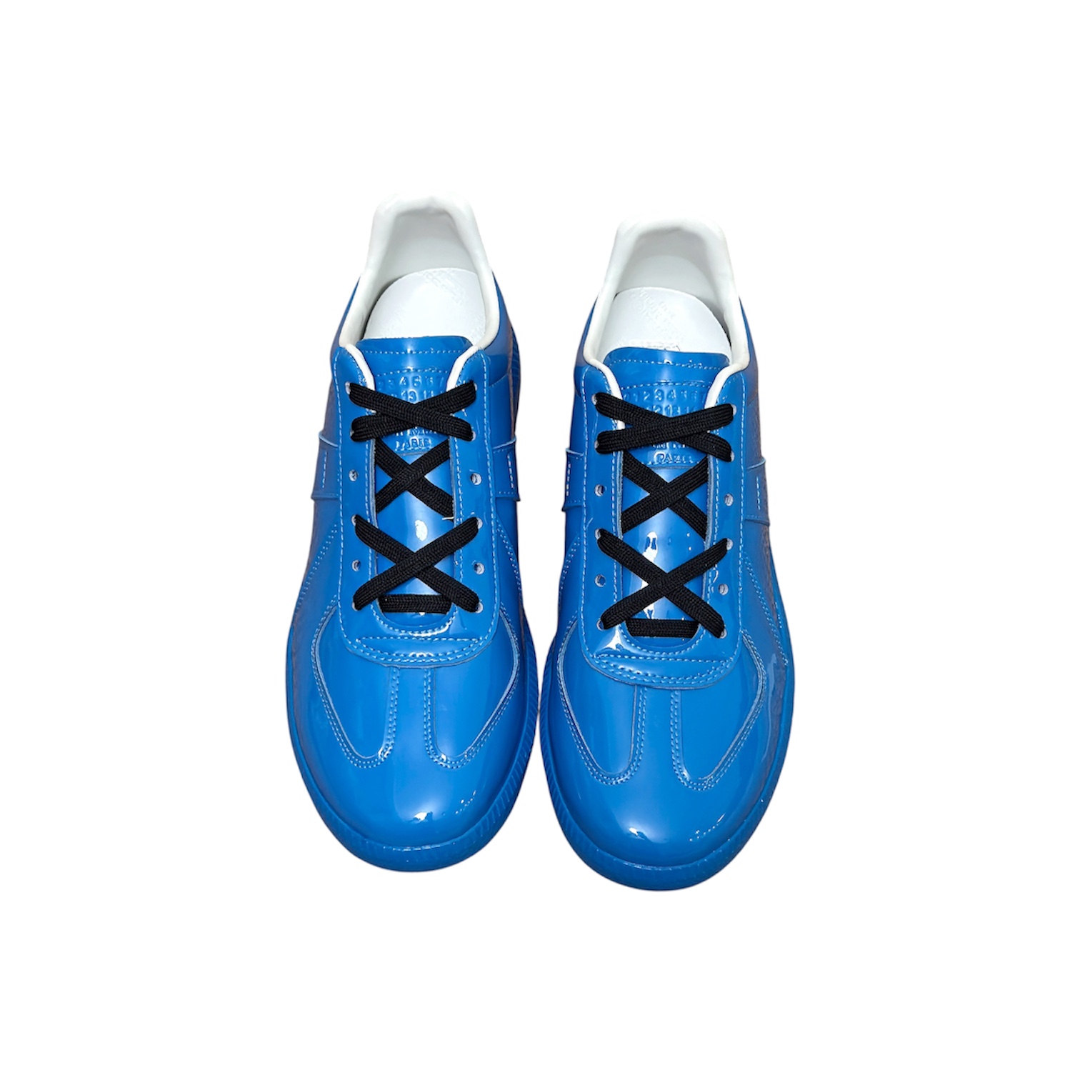 “Replica Patent Low” Sneakers (Blue/Black) — Maison Margiela