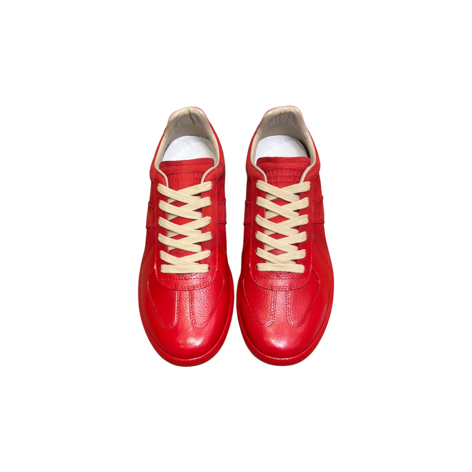 “Replica Low” Sneakers (Red/Cream) — Maison Margiela