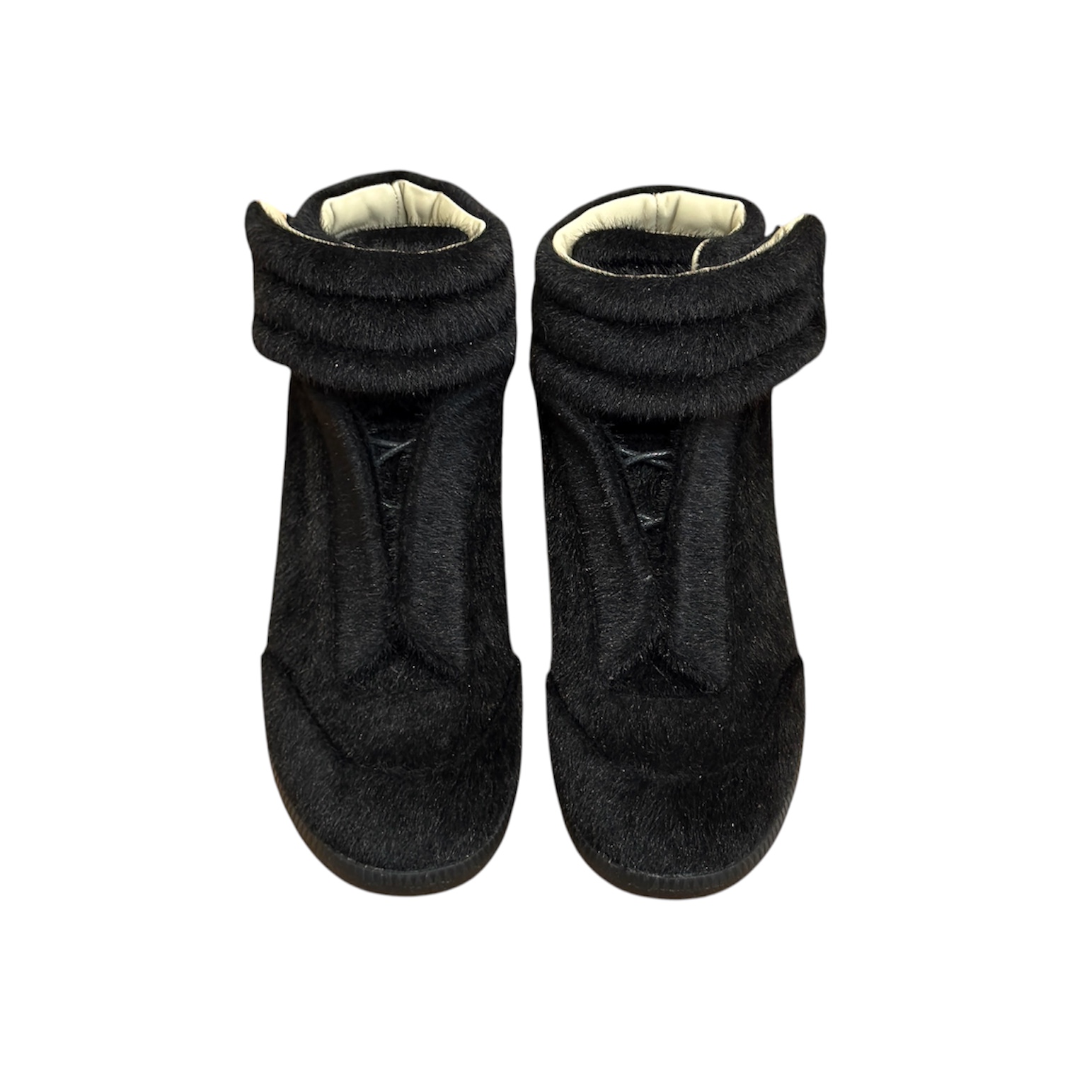“Future High Pony Hair” Sneakers (Black) — Maison Margiela